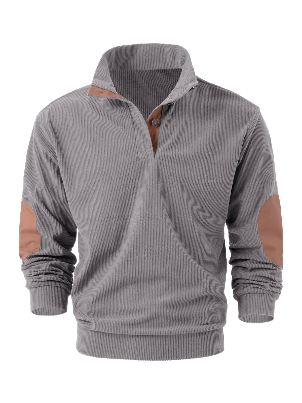 Spring and autumn solid color sports long-sleeved tops for men, fashionable and casual stand-up collar outdoor men's pullover