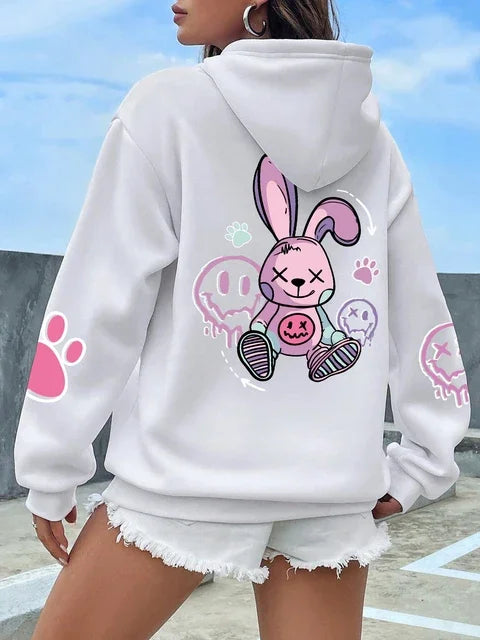 Sweats à capuche femme Hip Hop Street décontracté imprimé femme pulls Oversize mode ample 2025 Sweat-shirts automne chaud vêtements polaires