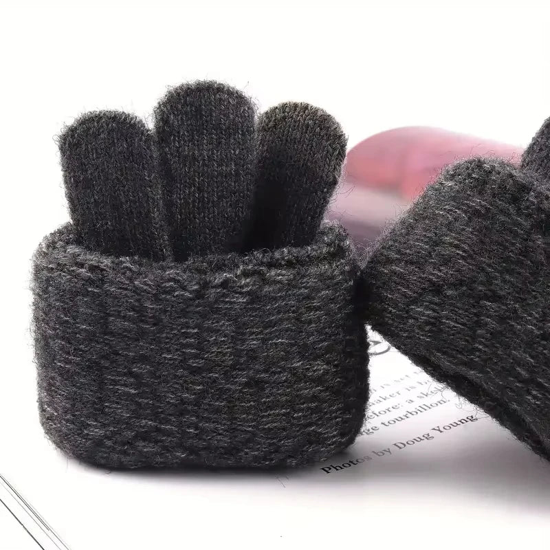 Women Men Warm Winter Touch Screen Gloves Stretch Classical Knit Mittens Wool Full Finger Outdoor Cycling Driving Glove