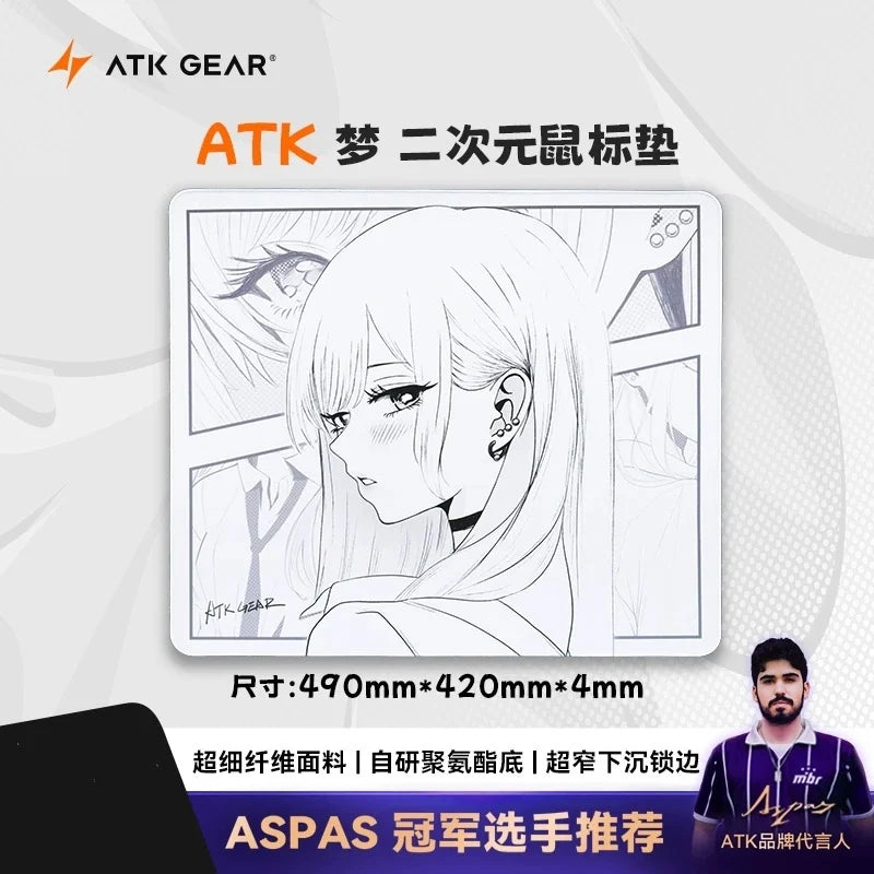 Genuine ATK Dream Large Neutral Mouse Pad Balanced For FPS Dedicated for Esports Gaming And Office Valorant Inspired Mousepads