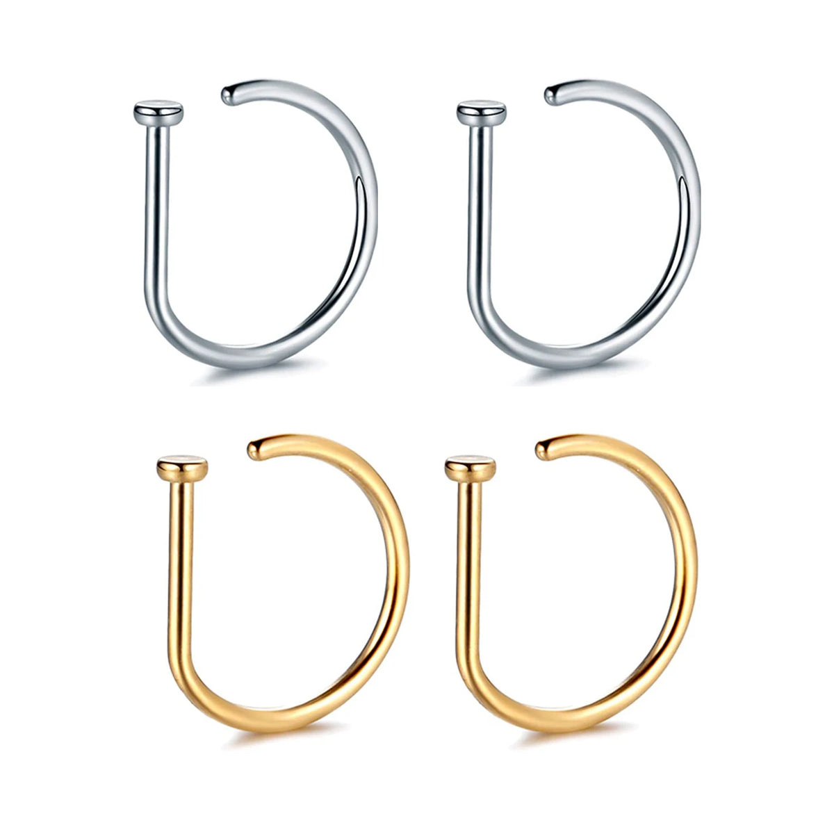 Faux anneau de nez, anneau de lèvre Labret pour femmes, anneau de nez sans piercing, anneau de septum, anneau de tragus Rook, bijoux sans piercing