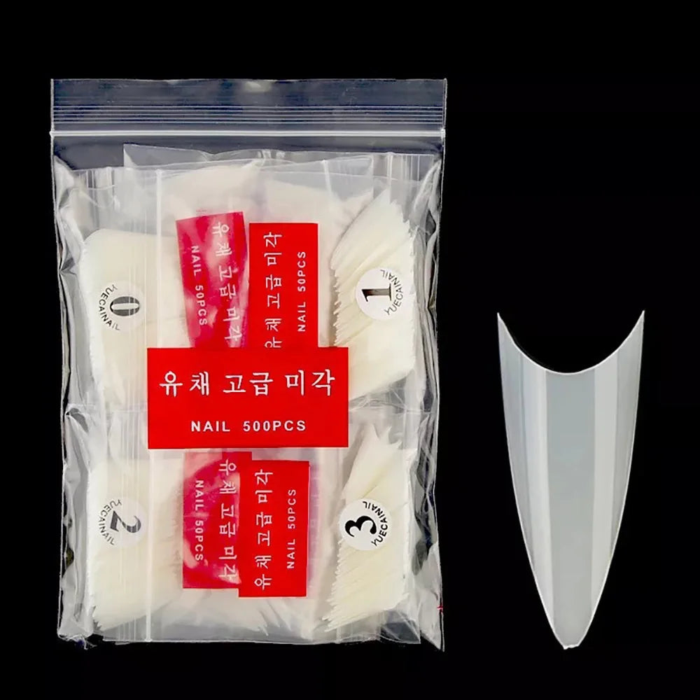 Clear Stiletto Nail Tips for Acrylic Nails Professional Soft Gel Nail Tips Medium Stiletto False Nails
