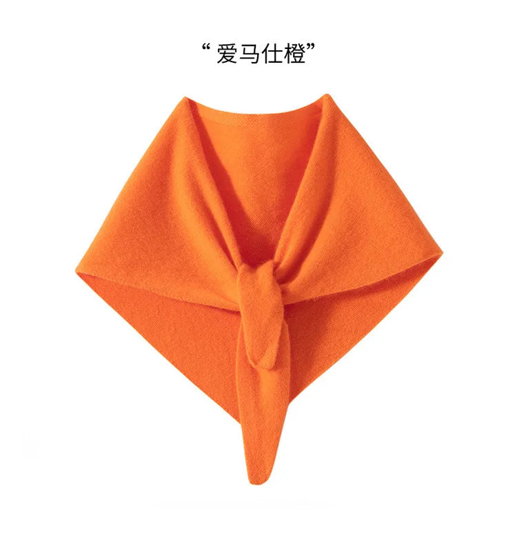 BirdTree, 100%Pure Cashmere Elegant Shawl, Women Solid Neck Protection, Soft Warm Triangle Scarf, 2024 Fall Winter Gift A48907QC
