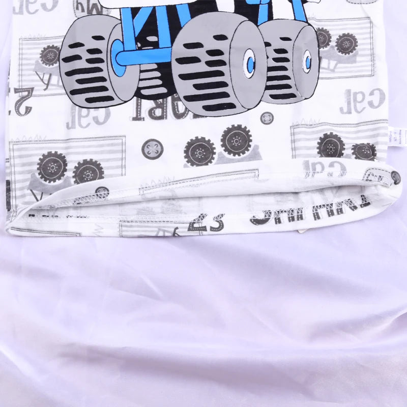 Ensemble pyjama d'été pour garçons - Costume à manches courtes - Motif voiture de dessin animé - Haut en coton à manches courtes + short - 2 pièces - Vêtements de nuit pour enfants