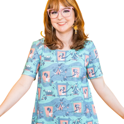 Tunique Betties Brownstone en aqua et pêche