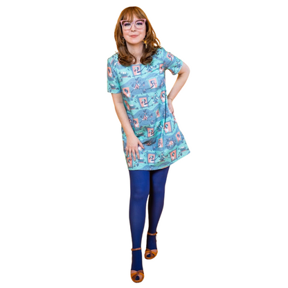 Tunique Betties Brownstone en aqua et pêche