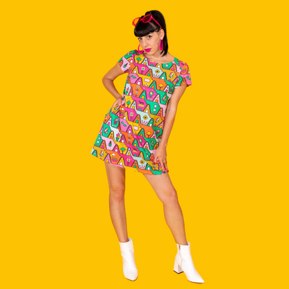 8-Bit A-Frames Tunic in Bright Day