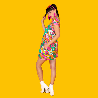 8-Bit A-Frames Tunic in Bright Day