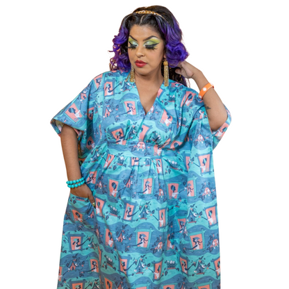 Midi-caftan Brownstone Betties pêche et aqua