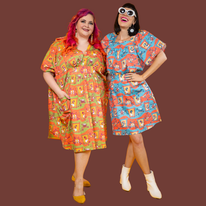 Caftan midi Brownstone Betties citrouille et olive