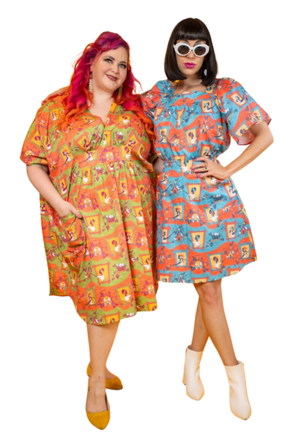 Caftan midi Brownstone Betties citrouille et olive