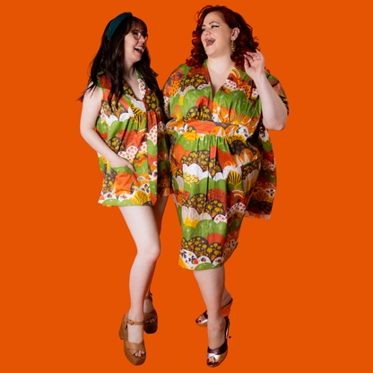 Robe d'intérieur courte Glam Prairie tons de terre