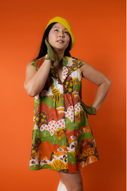 Robe d'intérieur courte Glam Prairie tons de terre