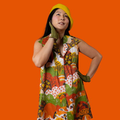 Robe d'intérieur courte Glam Prairie tons de terre