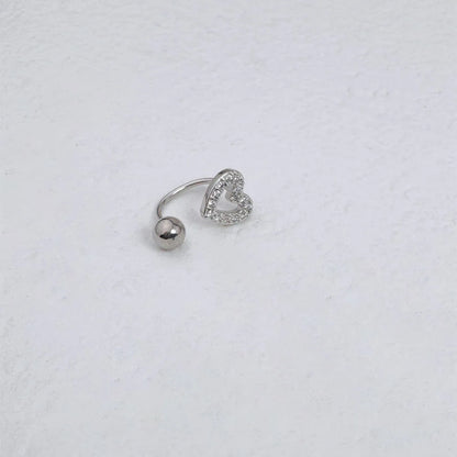 1Pc Zircon Heart-Shaped Nose Ring, 14K Gold Plated Stainless Steel Piercing Jewelry for Women Daily Wear Body Piercing Accessory