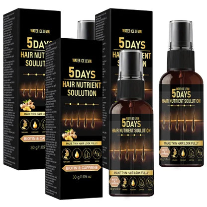 Huile de Croissance Capillaire 5 Jours - Biotine, Caféine & Romarin, Nourrissante pour Cheveux Fins pour une Apparence plus Volumineuse