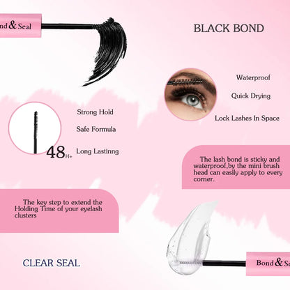 3D Cluster Lashes Kit DIY Lashes Extension kit Lndividual Mix Eyelash Clusters Easy Apply & Remove Lash Lift Curl & Bond Tools