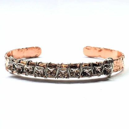 Jonc bracelet en cuivre avec strass, calibre 16