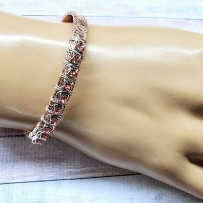 Jonc bracelet en cuivre avec strass, calibre 16