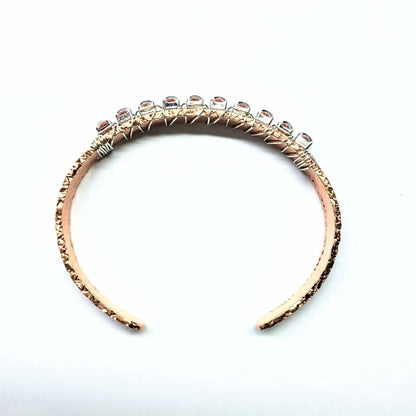 Jonc bracelet en cuivre avec strass, calibre 16