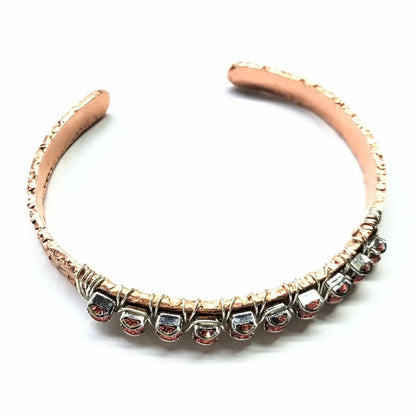 Jonc bracelet en cuivre avec strass, calibre 16