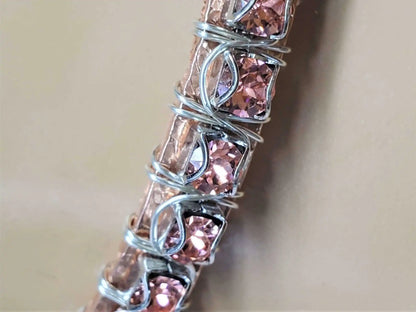 Jonc bracelet en cuivre avec strass, calibre 16