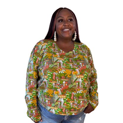 Magnificent Mushroom Pullover in Olive