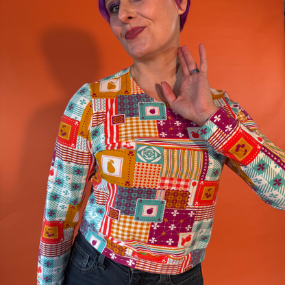 Pull patchwork magenta