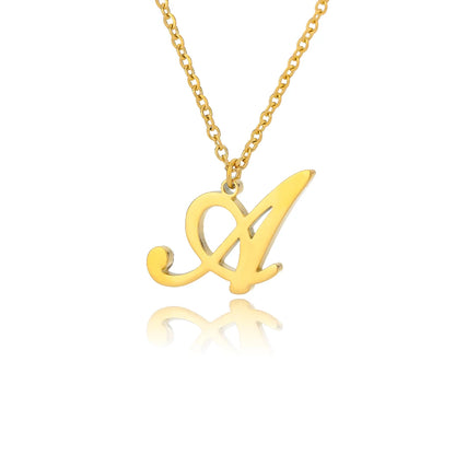 Dainty Initial Letter Necklaces For Women Gold Color Minimalist  Stainless Steel Initial Necklace Femme Wedding Jewelry Gift