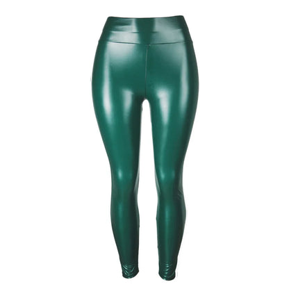 Outfits Women Pencil Pants PU Leather Leggings Thicken Winter Warm Skinny Pants Elastic High Waist Hip Push Up Latex Trousers