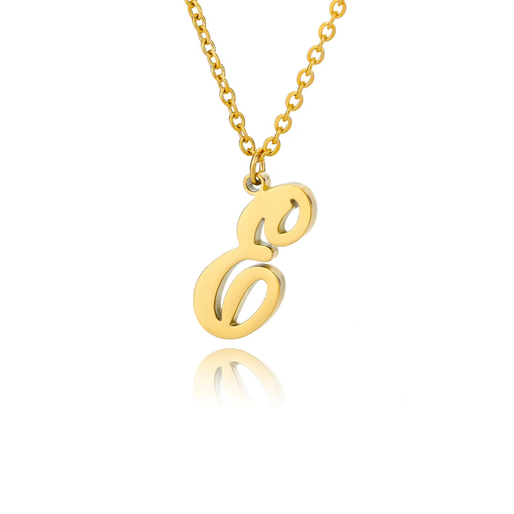 Dainty Initial Letter Necklaces For Women Gold Color Minimalist  Stainless Steel Initial Necklace Femme Wedding Jewelry Gift