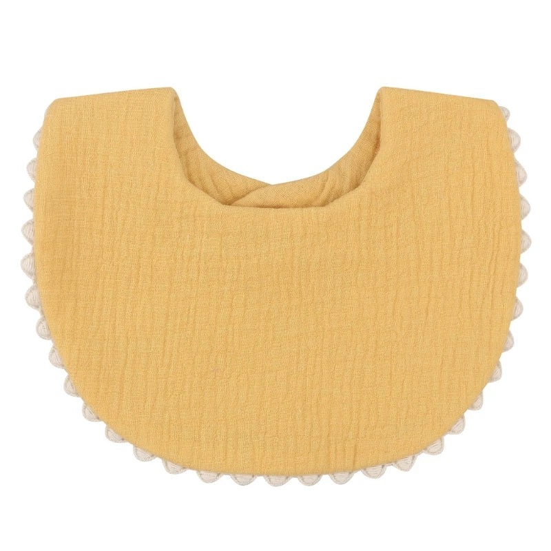 Cotton Gause Baby Bibs Solid Color Absorbent Baby Tassel Bib Newborn Burp Cloths Bandana Scarf for Kids Baby Girls Feeding Item