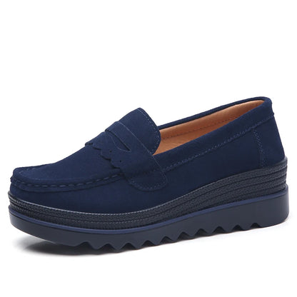 EOFK Printemps Automne Femmes Mocassins Plats Plateforme Dames Cuir Véritable Confort Compensées Mocassins Orthopédiques Chaussures Décontractées à Enfiler