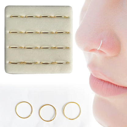 8mm Nose Ring 925 Sterling Silver plain Nose Hoop Piercing 16pcs/pack