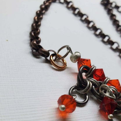 Collier Ras du Cou Guerrière Princesse en Mailles de Métal Mélangé Fait Main