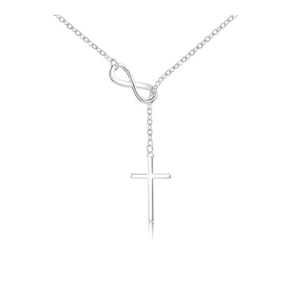 Cross-border Explosions Simple 8-character Cross Necklace Jewelry European and American Women's Fashion Explosions Clavicle Chain