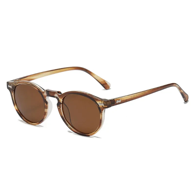Round Tinted Myopia Glasses Men Black Lens Finished Prescription Nearsighted Glasses Retro Outdoor Shade Driving Sunglasses