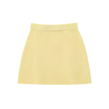 HH Women's Elegant Suit Round Collar Single-Breasted With Short Sleeve Pocket Knitted Top+Elastic Waist Mini Skirt Set