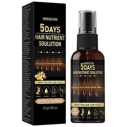 Huile de Croissance Capillaire 5 Jours - Biotine, Caféine & Romarin, Nourrissante pour Cheveux Fins pour une Apparence plus Volumineuse