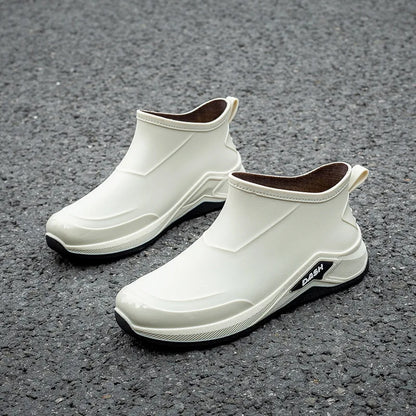 Men Rain Boots Non-slip Shoes Outdoor Rain Boots Casual Outdoor Short-tube Working Fishing Rubber Shoes Waterproof Shoes for Men