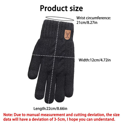 Women Men Warm Winter Touch Screen Gloves Stretch Classical Knit Mittens Wool Full Finger Outdoor Cycling Driving Glove