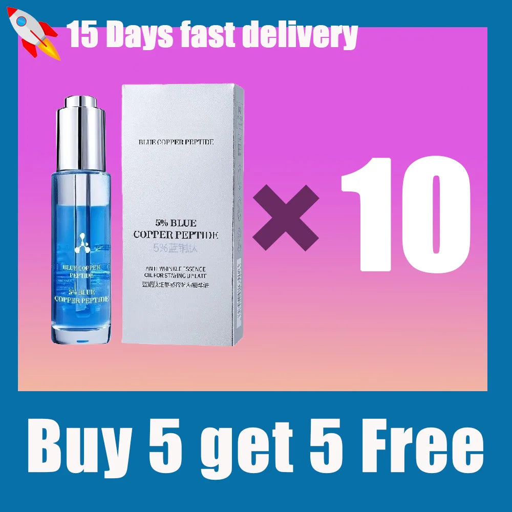 5% Blue Copper Peptide Serum For Face Anti Wrinkles Aging Facial Lifting & Moisturizing Brighten Skin Tone Skin Cosmetics