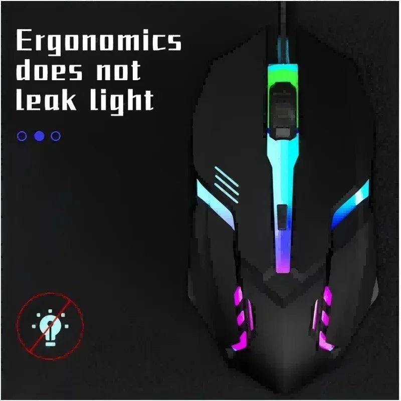 [Latest High-Quality] Ergonomic Gaming Mouse for Desktop and Laptop Computers,4-Button USB RGB Backlit Mouse