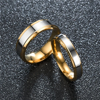 Bague de mariage en acier inoxydable au design tendance, largeur 4/6 mm, pour homme et femme, bijoux pour le jour du Souvenir, cadeaux de Saint-Valentin