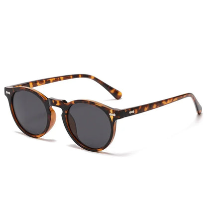 Round Tinted Myopia Glasses Men Black Lens Finished Prescription Nearsighted Glasses Retro Outdoor Shade Driving Sunglasses