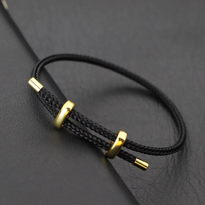 Adjustable Simple Stainless Steel Wire Charm Bracelet Unisex Sliding Knot Good Luck Red Rope Braslet Outdoor Cycling Accessories