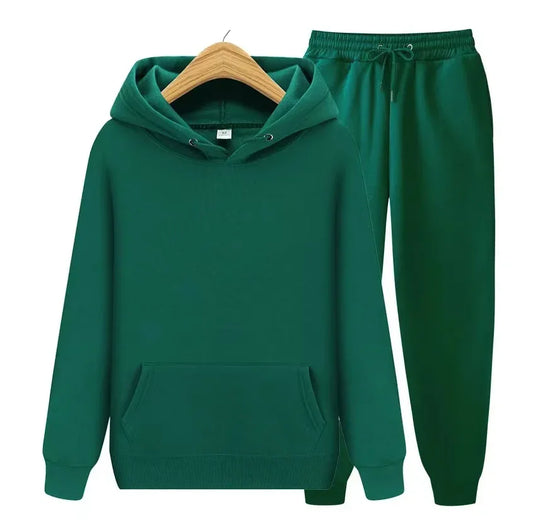 Ensemble de sport décontracté deux pièces pour hommes, automne-hiver 2026, avec sweat à capuche et pantalon à poches, coupe droite