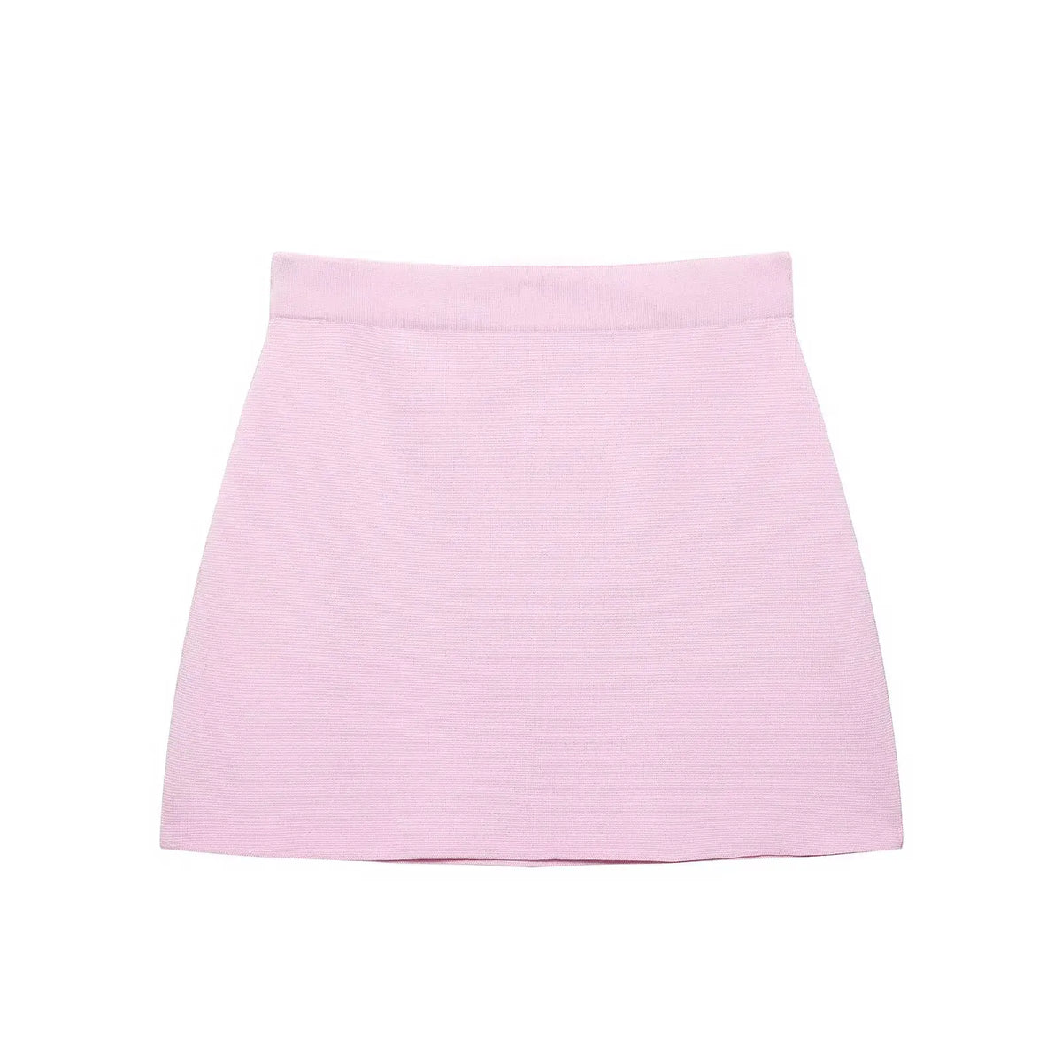 HH Women's Elegant Suit Round Collar Single-Breasted With Short Sleeve Pocket Knitted Top+Elastic Waist Mini Skirt Set