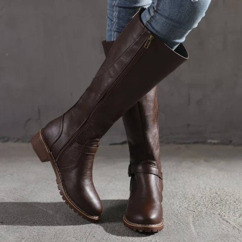 Shoes Women Boots Fashion Comfortable Waterproof Brown Long Boots for Women Plus Size Thigh High Boots Botas De Mujer 2023