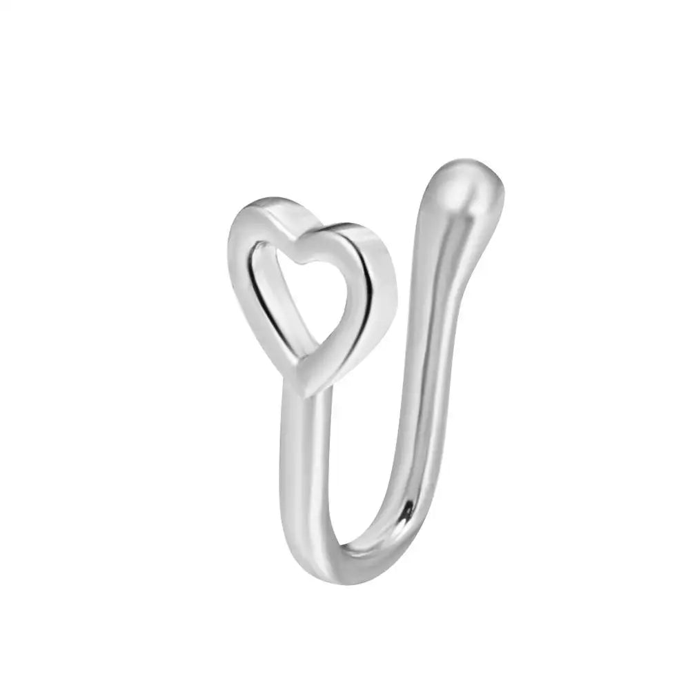 Men Women Nose Ring Clip Fake Septum Piering Rock Hip Hoop Punk Stainless Steel Body Jewelry Non Perforation Nose Clip Ring 2026